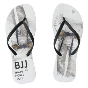 BJJ schwarzer Gurt drehen Reinfälle um Badesandalen