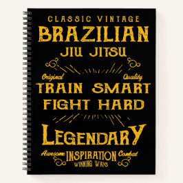 BJJ Train Smart Fight Hard Vintag Jiu Jitsu Notizblock