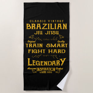BJJ Train Smart Fight Hard Vintag Jiu Jitsu Strandtuch