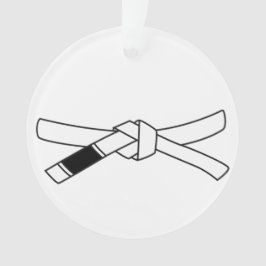 BJJ weiße Gurt-Weihnachtsverzierung Ornament