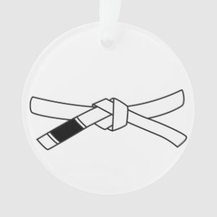BJJ weiße Gurt-Weihnachtsverzierung Ornament