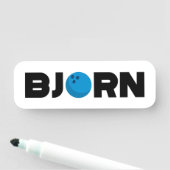 Bjorn Bowling Namensschild (Beispiel)