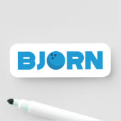 Bjorn Bowling Namensschild (Beispiel)