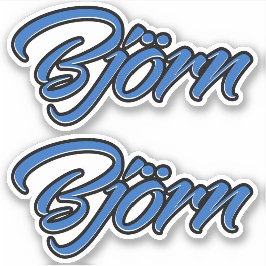 Björn Name blue Aufkleber Sticker Stickerset (Vorderseite)