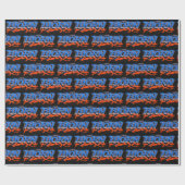 Björn Vorname Name Graffiti blue orange Geschenkpapier (Flach)