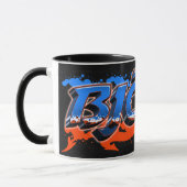 Björn Vorname Name Graffiti blue orange Tasse (Links)