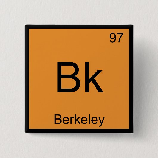 Bk - Berkeley Chemistry Element Symbol California Button (Vorderseite)