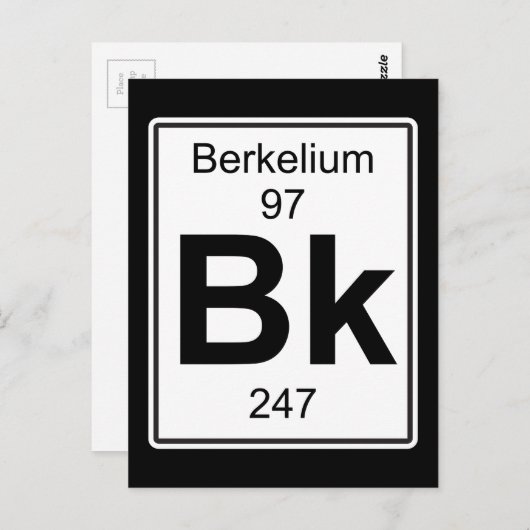 Bk - Berkelium Postkarte (Vorne/Hinten)