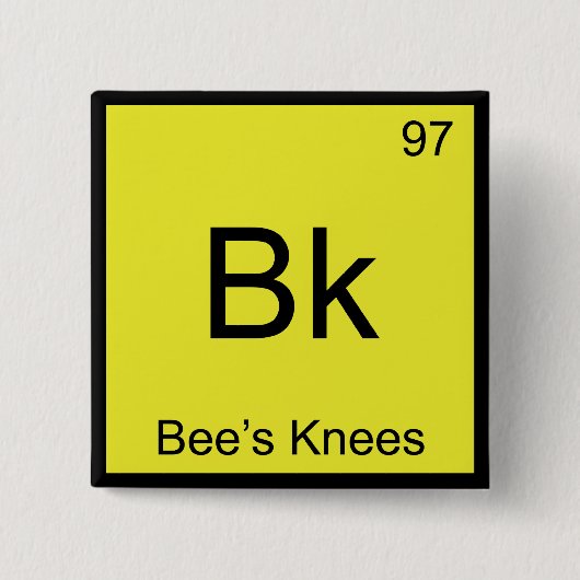 Bk - Bienensche Chemie-Element Symbol-T-Shirt Button (Vorderseite)