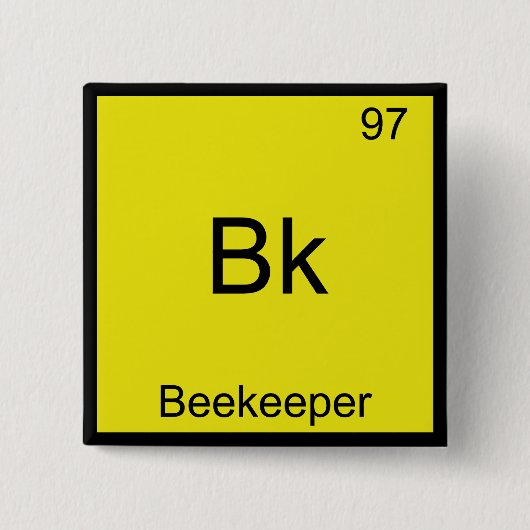 Bk - Bienenzüchter Funny Chemistry Element Symbol  Button (Vorderseite)