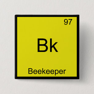 Bk - Bienenzüchter Funny Chemistry Element Symbol Button