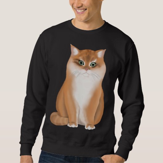 BKH British Short Hair Cat Black Golden Shaded Sweatshirt (Vorderseite)