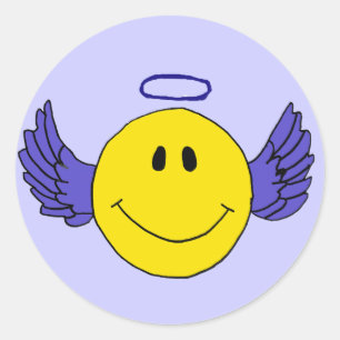 BL- Angel-Face-Round-Stickers Runder Aufkleber