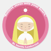 Bl. Imelda Lambertini Runder Aufkleber (Vorderseite)