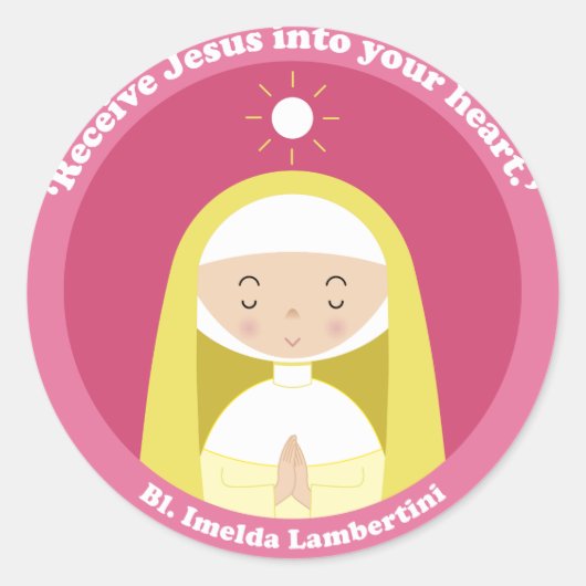 Bl. Imelda Lambertini Runder Aufkleber (Vorderseite)