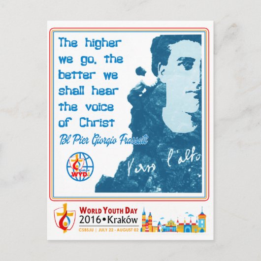 BL PIER GIORGIO FRASSATI WORLD YOUTH DAY 2016 POSTKARTE (Vorderseite)