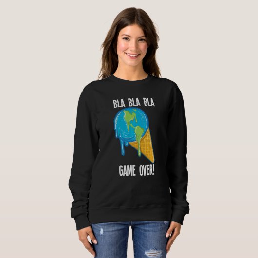 Bla Bla Spiel über das Schmelzen von Eis weltweit  Sweatshirt (Vorne ganz)