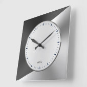 Bla & Silver Modernes geometrisches Design Larg Quadratische Wanduhr (Winkel)