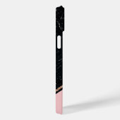 Blac Marble Rose Gold Glitzer Case-Mate iPhone Hülle (Rückseite / Rechts)