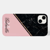 Blac Marble Rose Gold Glitzer Case-Mate iPhone Hülle (Rückseite (Horizontal))