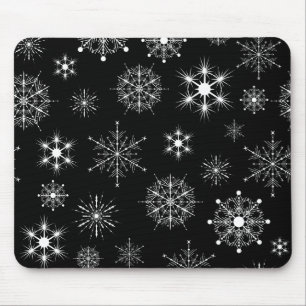 Blac & White Assorted Weihnachtsschneeflocken Must Mousepad