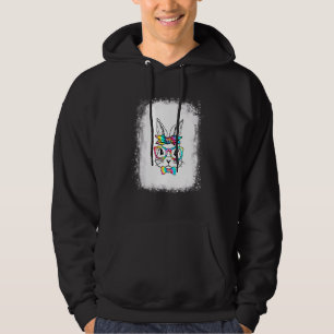 Blached Bunny Face Leopard Brille Headband Happy Hoodie