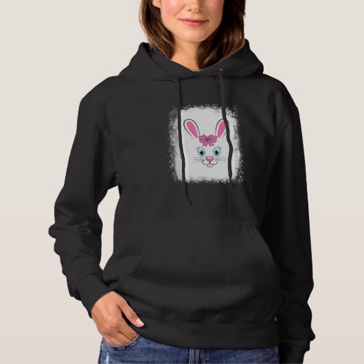 Blached Bunny Face Leopard Brille Headband Happy Hoodie (Vorderseite)