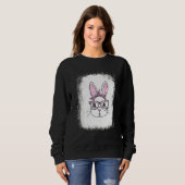 Blached Bunny Face Leopard Brille Headband Happy Sweatshirt (Vorne ganz)