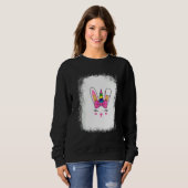 Blached Bunny Face Leopard Brille Headband Happy Sweatshirt (Vorne ganz)