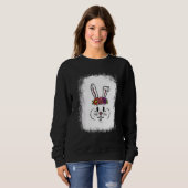 Blached Bunny Face Leopard Brille Headband Happy Sweatshirt (Vorne ganz)