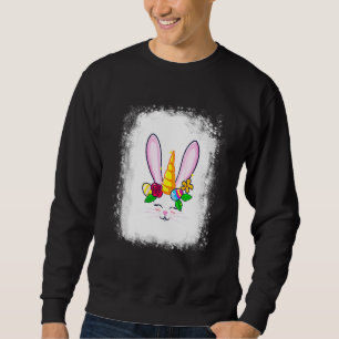 Blached Bunny Face Leopard Brille Headband Happy Sweatshirt