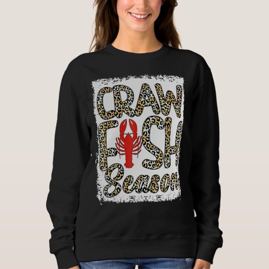 Blached Craw Fish Season Leopard Crawfish Boil Lo Sweatshirt (Vorderseite)