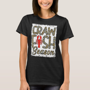 Blached Craw Fish Season Leopard Crawfish Boil Lo T-Shirt
