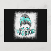 Blached Dysautonomia Warrior Messy Bun Turquoise Postkarte (Vorderseite)