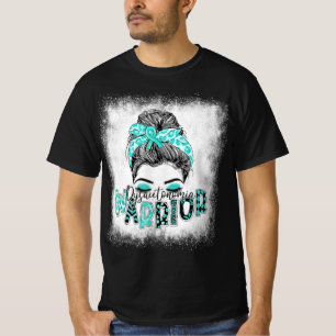 Blached Dysautonomia Warrior Messy Bun Turquoise T-Shirt