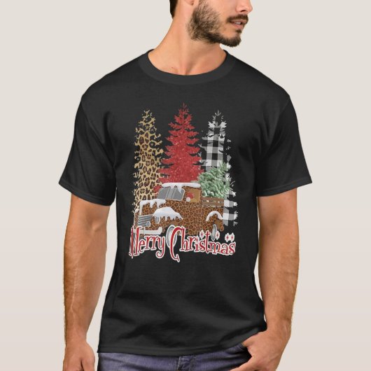 Blached FroChristmas Pine Trees Weihnachtsbaum T-Shirt (Vorderseite)