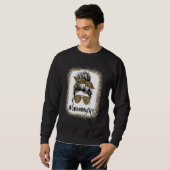 Blached Grammy Life Messy Hair Bun Leopard Mutter Sweatshirt (Vorne ganz)