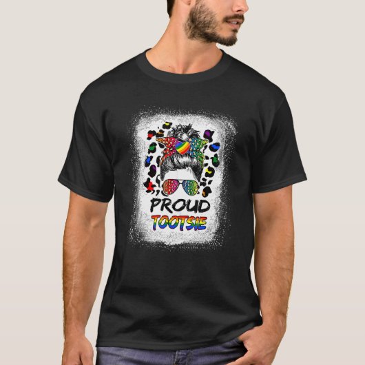 Blached Leopard Proud Tootsie Lgbtq Pride Month T-Shirt (Vorderseite)