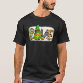 Blached LIEBE St Patricks Day Gnomes Kleeblatt für T-Shirt (Vorderseite)