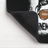 Blached Lineman Mama Life Leopard Messy Bun Footba Mousepad (Ecke)