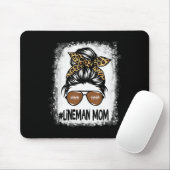 Blached Lineman Mama Life Leopard Messy Bun Footba Mousepad (Mit Mouse)