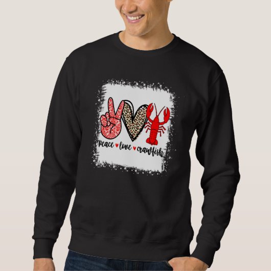 Blached Peace Liebe Crawfish Leopard Kräutergewäss Sweatshirt (Vorderseite)