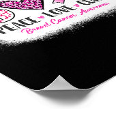 Blached Peace Liebe Cure Leopard BreastCancer Awa Poster (Ecke)