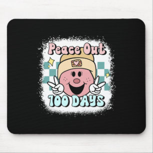 Blached Peace Out 100 Days of School Smile Face 1 Mousepad