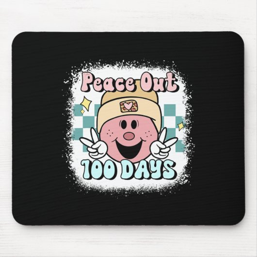 Blached Peace Out 100 Days of School Smile Face 1 Mousepad (Vorne)