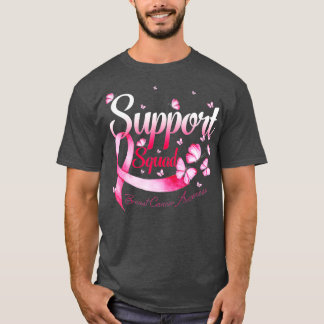 Blached Pink Ribbon Support Squad Awareness (87) T-Shirt