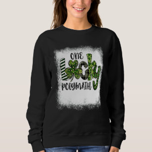 Blached St Patricks Day Leopard One Lucky Polymat Sweatshirt