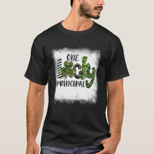 Blached St Patricks Day Leopard One Lucky Princip T-Shirt