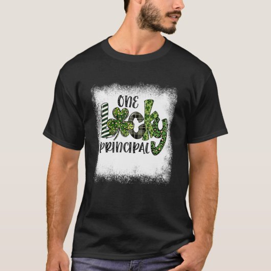 Blached St Patricks Day Leopard One Lucky Princip T-Shirt (Vorderseite)