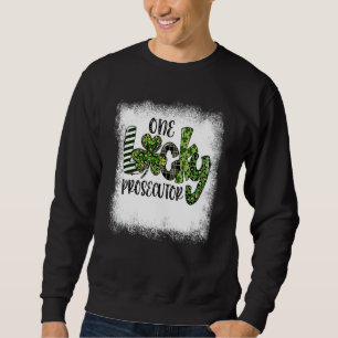 Blached St Patricks Day Leopard One Lucky Prosecu Sweatshirt